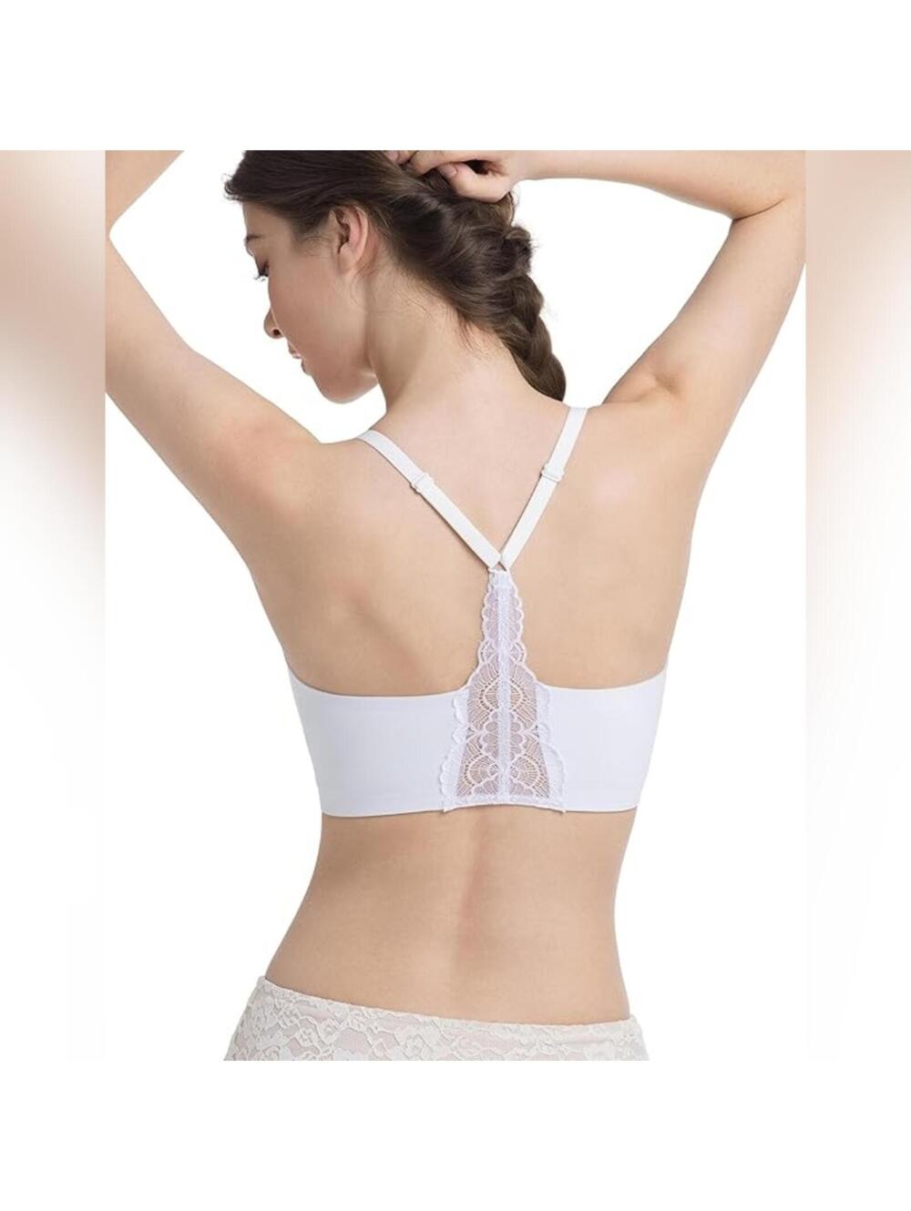 NWT Lusait Wireless Seamless Lace Racerback Jelly Bralette Bra, Small